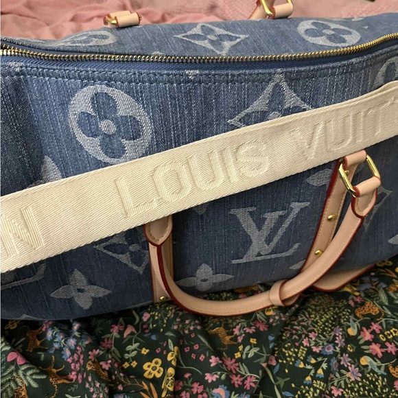 NOT AUTHENTIC NWT Louis Vuitton Denim Monogram Travel Bag - Picture 6 of 8
